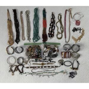 Scrap Jewelry Lot ~6 LBS Broken Mixed Materials Crafts Repair